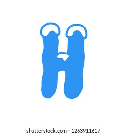 Snow and Ice Vector Logo Letter H. H Letter Design Vector