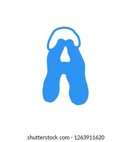 Snow and Ice Vector Logo Letter A. A Letter Design Vector