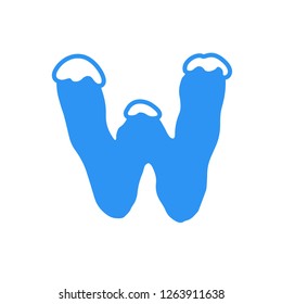 Snow and Ice Vector Logo Letter W. W Letter Design Vector