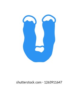 Snow and Ice Vector Logo Letter U. U Letter Design Vector