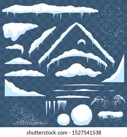 Snow and ice winter decoration elements