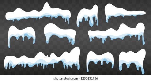 Snow ice. Winter design. Snow and ice. White blue snow pattern. Snow frame decoration isolated on blue background. Christmas, New Year. Frozen ice texture. Snowdrifts. Ice.