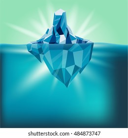 Snow Iceberg Water Mountain Background Vector