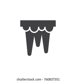 Snow icicles icon vector, filled flat sign, solid pictogram isolated on white. Symbol, logo illustration.