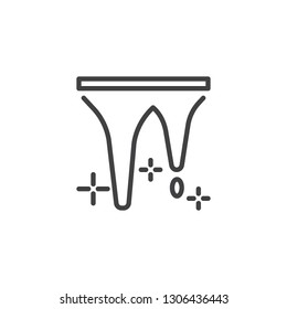 Snow icicles line icon. linear style sign for mobile concept and web design. Melting icicles outline vector icon. Spring time symbol, logo illustration. Pixel perfect vector graphics