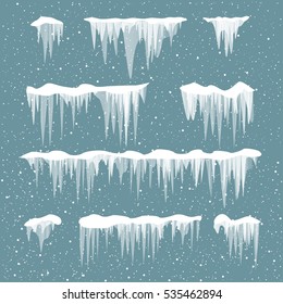 snow icicles set