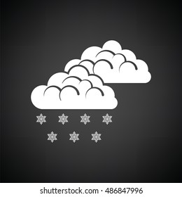Snow icon. Black background with white. Vector illustration.