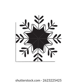 Snow icon black snowflake icon vector continuous line drawing