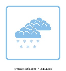 Snow icon. Blue frame design. Vector illustration.
