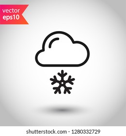 Snow icon. Cloud vector sign. Cloud flat symbol