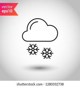 Snow icon. Cloud vector sign. Cloud flat symbol