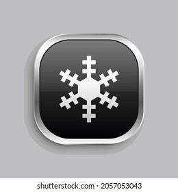 snow icon design. Glossy Button style rounded rectangle isolated on gray background.. Vector illustration