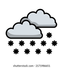 Snow Icon. Editable Bold Outline With Color Fill Design. Vector Illustration.