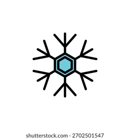 Schneesymbol mit ausgefülltem Linienstil