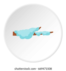 Snow icon in flat circle isolated on white background vector illustration for web