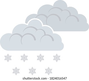 Snow Icon. Flat Color Design. Vector Illustration.