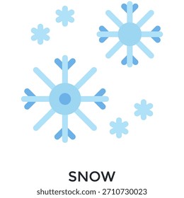 Snow Icon Flat Color Style. Vector Illustration For Graphic Design