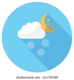 Snow icon. Flat design style modern vector illustration. Isolated on stylish color background. Flat long shadow icon. Elements in flat design.