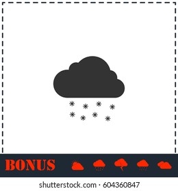 Snow icon flat. Simple vector symbol and bonus icon