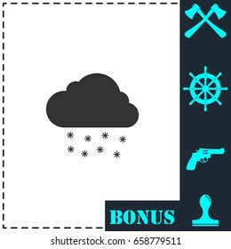 Snow icon flat. Simple vector symbol and bonus icon