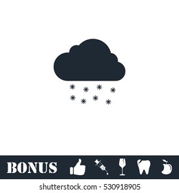 Snow icon flat. Vector illustration symbol and bonus pictogram