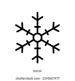 snow icon. Line Art Style Design Isolated On White Background