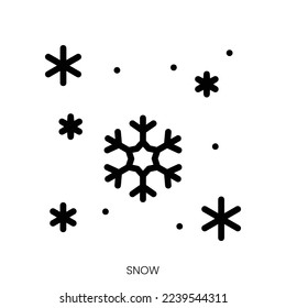 snow icon. Line Art Style Design Isolated On White Background