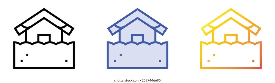 snow icon. Linear, Blue Fill and Gradient Style Design Isolated On White Background