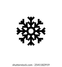 Diseño del logotipo del icono de la nieve. signo y símbolo del copo de nieve