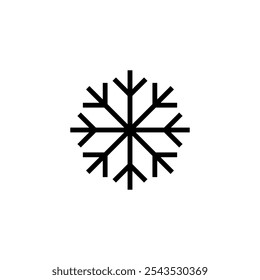 Diseño del logotipo del icono de la nieve. signo y símbolo del copo de nieve