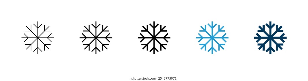 Design de logotipo de ícone de neve. sinal e símbolo de floco de neve