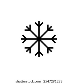 Diseño del logotipo del icono de la nieve. signo y símbolo del copo de nieve