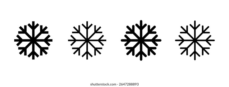 Diseño del logotipo del icono de la nieve. signo y símbolo del copo de nieve