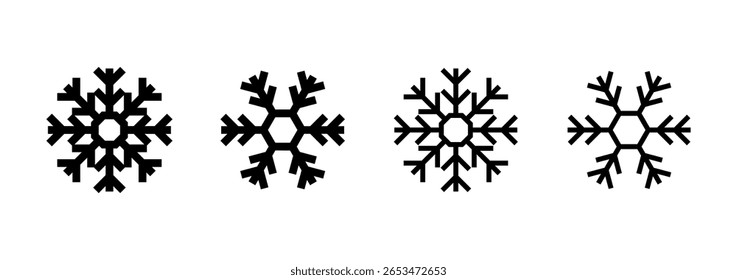 Diseño del logotipo del icono de la nieve. signo y símbolo del copo de nieve