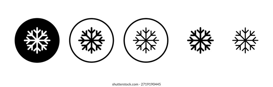 Diseño del logotipo del icono de la nieve. signo y símbolo del copo de nieve
