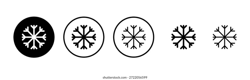 Diseño del logotipo del icono de la nieve. signo y símbolo del copo de nieve