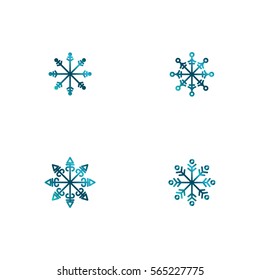 Snow Icon Logo Vector Set Element