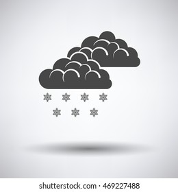 Snow icon on gray background with round shadow. Vector illustration.