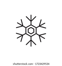 snow icon outline design vector. nature icon isolated on white background