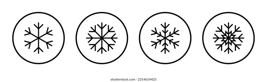 Snow icon set illustration. snowflake sign and symbol