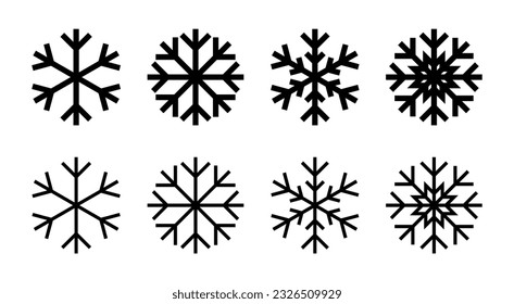 Snow icon set illustration. snowflake sign and symbol