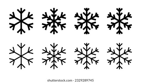 Snow icon set illustration. snowflake sign and symbol