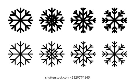 Snow icon set illustration. snowflake sign and symbol