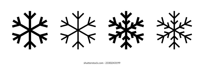 Snow icon set illustration. snowflake sign and symbol