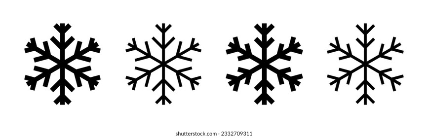 Snow icon set illustration. snowflake sign and symbol