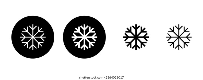 Schneebild-Icon-Set-Illustration. Schneeflocken-Zeichen und -Symbol
