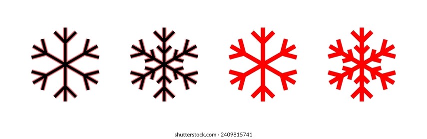 Snow icon set illustration. snowflake sign and symbol