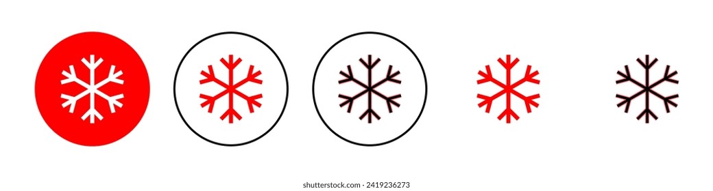 Ilustración del conjunto de iconos de nieve. símbolo y signo de copo de nieve