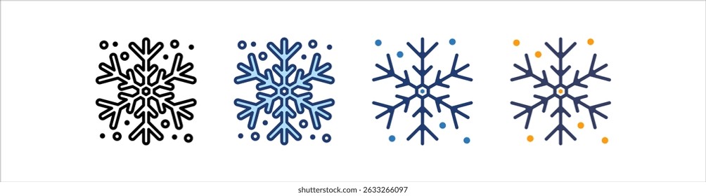 Snow Icon Set Multiple Style Collection