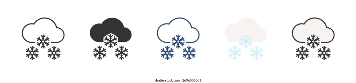 Schneesymbol Sammlung mehrerer Stile festlegen